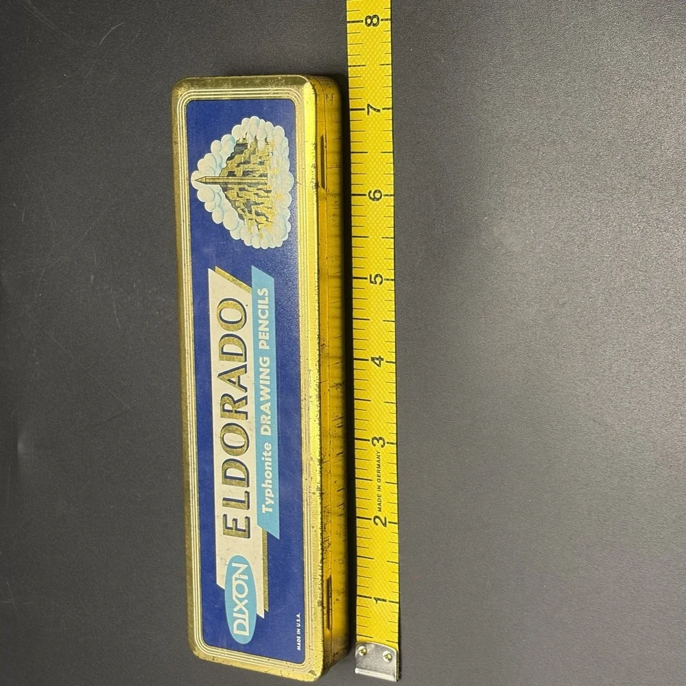 Vintage Dixon Eldorado Typhonite Drawing Pencil Tin/storage /Advertisement/EMPTY